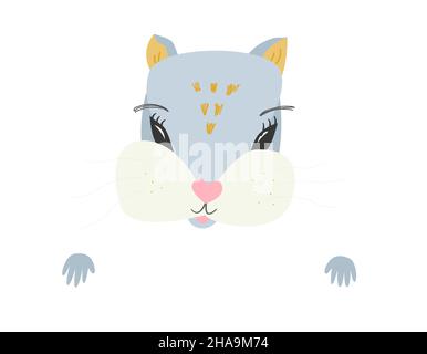 Eichhörnchen Schnauze zum Bedrucken eines Kinder-T-Shirts. Vektordarstellung eines Nagetieres auf weißem Hintergrund. orilla. Stock Vektor