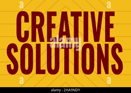 Schreiben Anzeige Text Creative Solutions. Konzeptionelles Foto Originale und einzigartige Herangehensweise bei der Lösung eines Problems Line illustrierte Hintergründe mit Stockfoto