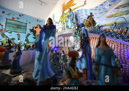 salvador, bahia, brasilien - 17. januar 2018: Skulptur der orixa Iemanja im Viertel Rio Vermelho in Stockfoto