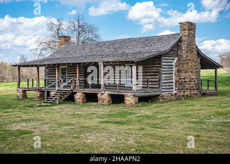Kommandant Officer's Quarters an der Fort Gibson Historic Site in Fort Gibson, Oklahoma. (USA) Stockfoto