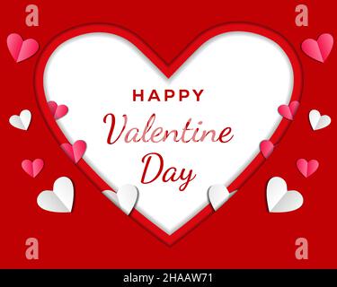 valentinstag Grußkarte Design in Papier geschnitten Stil. valentine Vektor-Design. valentine Banner, valentine Poster Stock Vektor