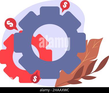 Prozess der Optimierung von Banken und Geschäften Stock Vektor