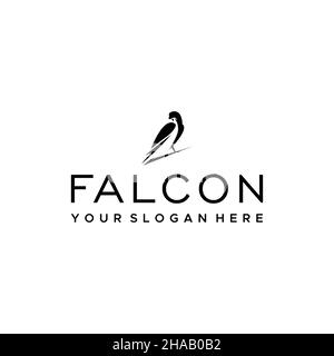 Flaches Buchstabenzeichen TRIFALCON Bird Wings Logo-Design Stock Vektor