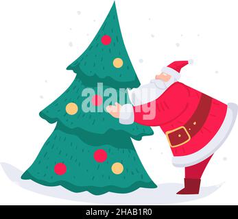 Weihnachtsmann Dekoration Weihnachtsbaum für den Urlaub Stock Vektor