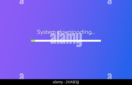 Die Systemstartvorlage. Fortschrittsbalken. Die Vorlage für die Benutzeroberfläche. Vektorgrafik. Stock Vektor