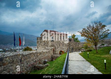 Ruinen der alten byzantinischen Festung Peristera Stockfoto