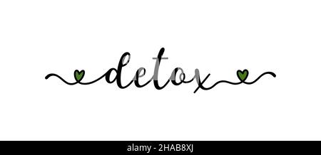 Handskizziertes DETOX-Wort als Werbung, Webbanner Stock Vektor