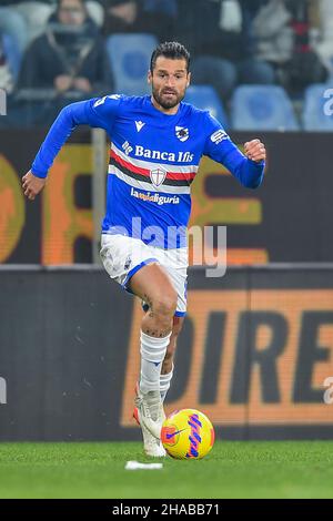 ANTONIO CANDREVA (Sampdoria) während des Spiels von Genua CFC gegen UC Sampdoria, italienische Fußballserie A in Genua, Italien, Dezember 10 2021 Stockfoto