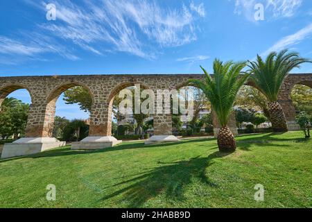 Aquädukt (16. Jhdt.). Plasencia. Cáceres, Extremadura, Spanien, Europa Stockfoto