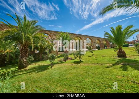 Aquädukt (16. Jhdt.). Plasencia. Cáceres, Extremadura, Spanien, Europa Stockfoto