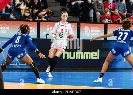 Andela Janjusevic aus Serbien während der IHF-Frauen-Weltmeisterschaft 2021, Hauptspiel der III. Runde zwischen Serbien und Frankreich am 11. Dezember 2021 im Palau d'Esports de Granollers in Granollers, Barcelona, Spanien - Foto: Javier Borrego/DPPI/LiveMedia Stockfoto