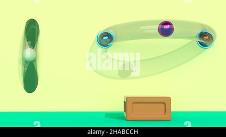 3D einfache Motion Graphic modernes Interior Intro 3D Render Stockfoto