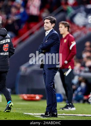 Marcelino Garcia Toral, Cheftrainer des Athletic Club während des Fußballspiels der spanischen Meisterschaft La Liga zwischen Athletic Club und dem FC Sevilla am 11. Dezember 2021 im Stadion San Mames in Bilbao, Spanien - Foto: Inigo Larreina/DPPI/LiveMedia Stockfoto