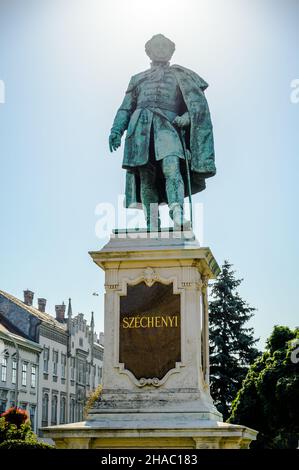 Statue von Szechenyi István in Sopron, Ungarn Stockfoto