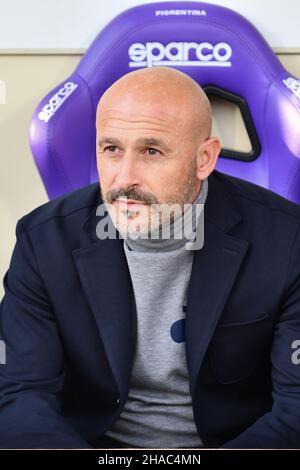 Vincenzo Italiano (Cheftrainer Fiorentina) während des Spiels ACF Fiorentina gegen US Salernitana, italienische Fußballserie A in Florenz, Italien, Dezember 11 2021 Stockfoto