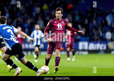 BARCELONA - NOV 28: Mikel Oyarzabal in Aktion während des La Liga-Spiels zwischen RCD Espanyol und Real Sociedad de Futbol im RCDE-Stadion auf Novembe Stockfoto