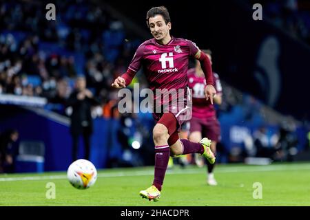 BARCELONA - NOV 28: Mikel Oyarzabal in Aktion während des La Liga-Spiels zwischen RCD Espanyol und Real Sociedad de Futbol im RCDE-Stadion auf Novembe Stockfoto