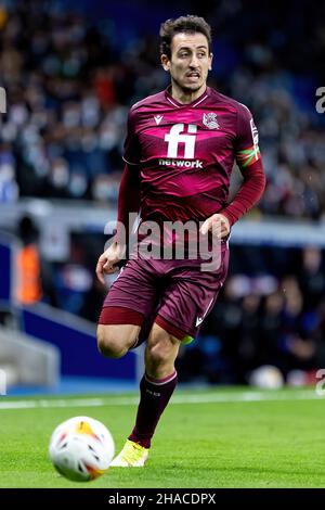 BARCELONA - NOV 28: Mikel Oyarzabal in Aktion während des La Liga-Spiels zwischen RCD Espanyol und Real Sociedad de Futbol im RCDE-Stadion auf Novembe Stockfoto