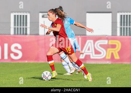 Benedetta Glionna (AS Roma Women) während der Italienischen Fußball-Liga Ein Frauen-2021/2022-Spiel zwischen AS Roma Women gegen SS Lazio Women am 12. Dezember 2021 im Tre Fontane-Stadion. Stockfoto