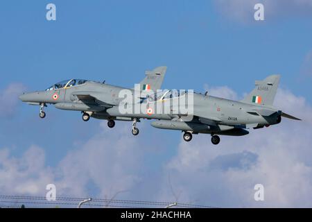 Indische Luftwaffe BAE Systems Hawk 132 landete auf Malta mit der Lieferung von BAE an die indische Luftwaffe Stockfoto