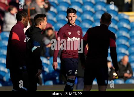 Burnley, Großbritannien. 12th Dez 2021. Declan Rig von West Ham United erwärmt sich vor dem Premier League-Spiel in Turf Moor, Burnley. Bildnachweis sollte lauten: Andrew Yates/Sportimage Kredit: Sportimage/Alamy Live Nachrichten Kredit: Sportimage/Alamy Live Nachrichten Stockfoto