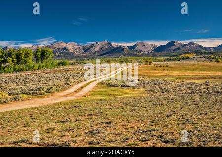 Wind River Range, Blick von der Lander Cutoff Road (CR 132), Wyoming, USA Stockfoto