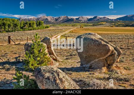 Wind River Range, Blick von der Lander Cutoff Road (CR 132), Wyoming, USA Stockfoto