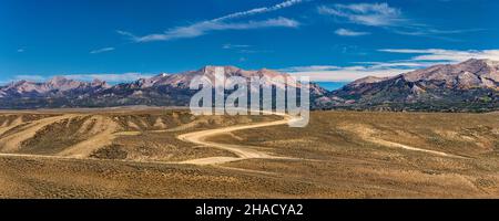 Wind River Range, Sageburst Steppe, Lander Cutoff Road (CR 132), nach Continental Divide, Wyoming, USA Stockfoto