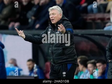 Burnley, Großbritannien. 12th Dez 2021. David Moyes Manager von West Ham United während des Spiels in der Premier League in Turf Moor, Burnley. Bildnachweis sollte lauten: Andrew Yates/Sportimage Kredit: Sportimage/Alamy Live Nachrichten Kredit: Sportimage/Alamy Live Nachrichten Stockfoto