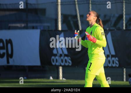 Laura Giuliani Torhüterin (Mailand) beim Spiel Juventus FC gegen AC Mailand, Italienischer Fußball Serie A Frauen in Turin, Italien, Dezember 12 2021 Stockfoto