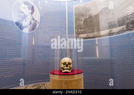 Schädel von Stevan Sindelic, Cele Kula, Schädelturm, Niš, Serbien Stockfoto
