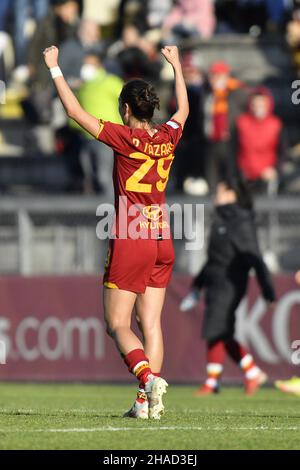 Rom, Italien. 12th Dez 2021. Paloma Lazaro von AS Roma Women während des 11th. Tages der Serie A Meisterschaft zwischen A.S. Roma Women und S.S. Lazio Women im stadio Tre Fontane am 12th. Dezember 2021 in Rom, Italien. Kredit: Unabhängige Fotoagentur/Alamy Live Nachrichten Stockfoto