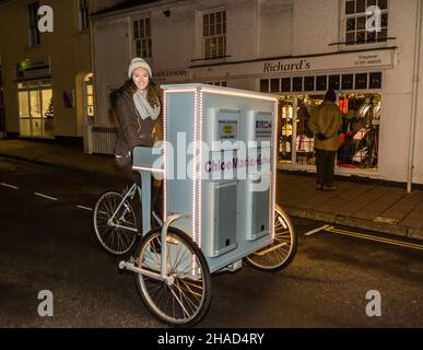 Budleigh bis spät in die Nacht Christmas Shopping. Stockfoto