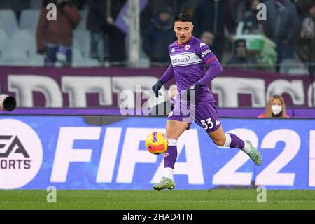 FLORENZ, ITALIEN - 11. DEZEMBER: Riccardo Sottil von ACF Fiorentina in Aktion während der Serie Ein Spiel zwischen ACF Fiorentina und US Salernitana in Stadi Stockfoto