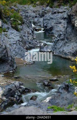 Alcantara Schlucht, Sizilien, Italien Stockfoto
