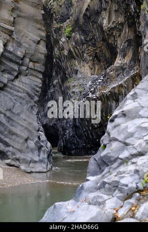 Alcantara Schlucht, Sizilien, Italien Stockfoto