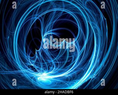 Wirr glühende Stränge - abstrakter computergenerierter Hintergrund Stockfoto