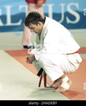 Barcelona, Hiszpania, 07,1992. XXV Letnie Igrzyska Olimpijskie w Barcelonie. Na zdjêciu: polski judoka Pawe³ Nastula. (mr) PAP/Piotr Teodor Walczak ***Dok³adny dzieñ wydarzenia nieustalony*** Barcelona, Spanien, Juli 1992. XXV. Olympische Sommerspiele in Barcelona. Im Bild: Polnische Judoka Pawel Nastula. (mr) PAP/Piotr Teodor Walczak ***Termin unbekannt*** Stockfoto