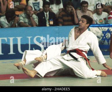 Barcelona, Hiszpania, 07,1992. XXV Letnie Igrzyska Olimpijskie w Barcelonie. Na zdjêciu: polski judoka Pawe³ Nastula. (mr) PAP/Piotr Teodor Walczak ***Dok³adny dzieñ wydarzenia nieustalony*** Barcelona, Spanien, Juli 1992. XXV. Olympische Sommerspiele in Barcelona. Im Bild: Polnische Judoka Pawel Nastula. (mr) PAP/Piotr Teodor Walczak ***Termin unbekannt*** Stockfoto