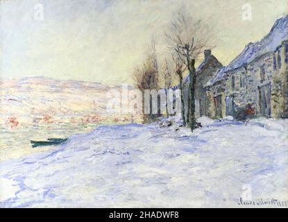 Lavacourt under Snow von Claude Monet (1840-1926), Öl auf Leinwand, 1881 Stockfoto