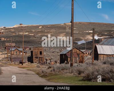 Verlassene Goldrush Stadt - Bodie State Historic Park - Kalifornien Stockfoto