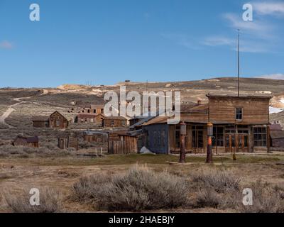 Verlassene Goldrush Stadt - Bodie State Historic Park - Kalifornien Stockfoto