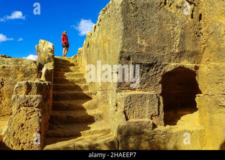 Gräber der Könige archäologische Stätte, Paphos, Pafos, Zypern, Mittelmeer, Urlaubsziel Stockfoto