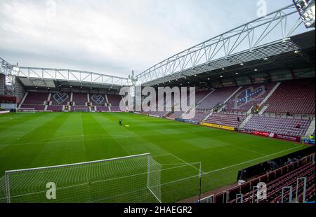 Edinburgh, den 12th. Dezember 2021. Tynecastle Stadium vor dem Spiel der Scottish Premier League im Tynecastle Park, Edinburgh. Bildnachweis sollte lauten: Neil Hanna / Sportimage Kredit: Sportimage/Alamy Live News Stockfoto