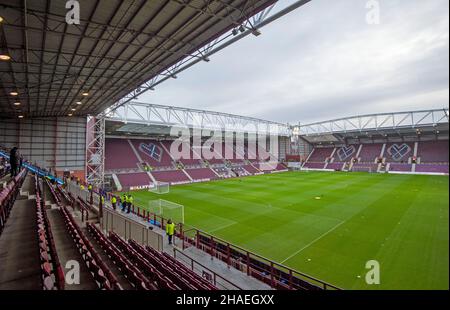 Edinburgh, den 12th. Dezember 2021. Tynecastle Stadium vor dem Spiel der Scottish Premier League im Tynecastle Park, Edinburgh. Bildnachweis sollte lauten: Neil Hanna / Sportimage Kredit: Sportimage/Alamy Live News Stockfoto