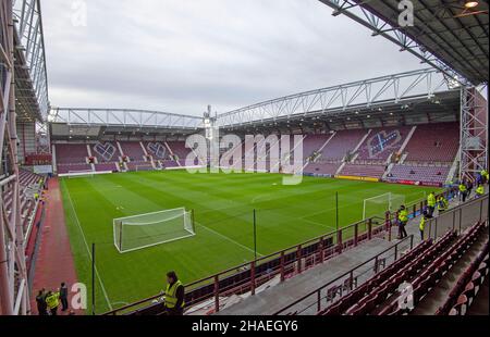 Edinburgh, den 12th. Dezember 2021. Tynecastle Stadium vor dem Spiel der Scottish Premier League im Tynecastle Park, Edinburgh. Bildnachweis sollte lauten: Neil Hanna / Sportimage Kredit: Sportimage/Alamy Live News Stockfoto