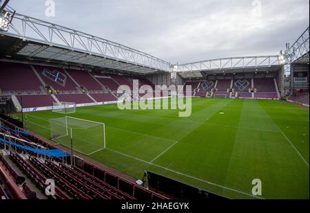 Edinburgh, den 12th. Dezember 2021. Tynecastle Stadium vor dem Spiel der Scottish Premier League im Tynecastle Park, Edinburgh. Bildnachweis sollte lauten: Neil Hanna / Sportimage Kredit: Sportimage/Alamy Live News Stockfoto