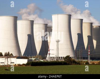 Ansicht des Kernkraftwerks Jaslovske Bohunice - Slowakei Stockfoto
