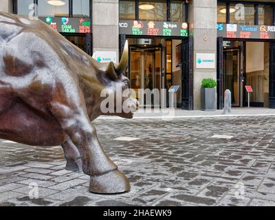 Amsterdam, Niederlande - 6th. august 2021 - Eingang des neuen Börsenzentrums AEX im Zentrum von Amsterdam Stockfoto