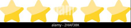 5 Sterne Bewertungsvektor isoliert Stock Vektor